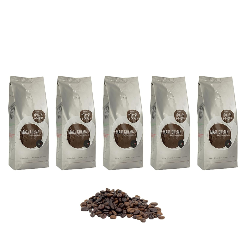 5 x Mauri & Peppe Maxi Crema ganze Bohnen 1000 g
