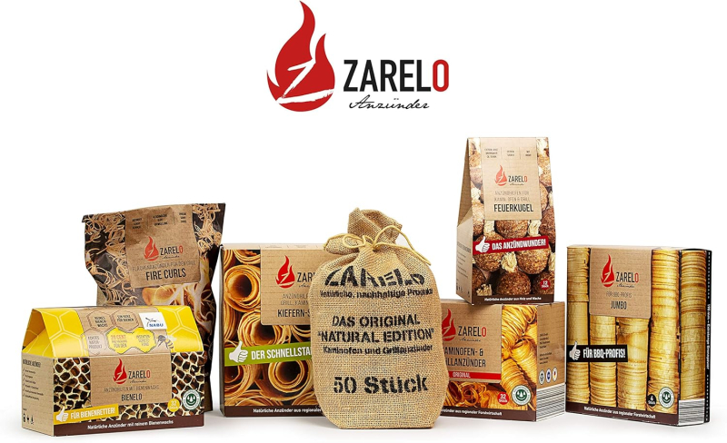ZARELO Bienelo barbecue and fireplace lighter made from pure beeswax x 3 packs