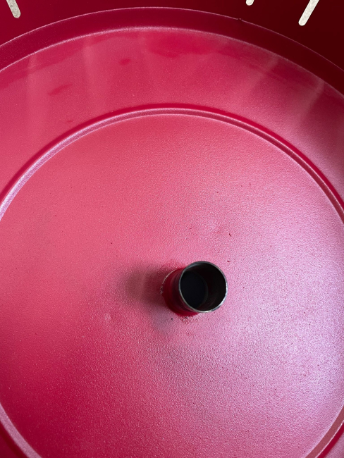 LotusGrill Classic Feuerrot - B-Ware gebraucht mit Delle und Markierung ohne Tasche, 200ml Brennpaste und 2,5kg Kohle - NR 72